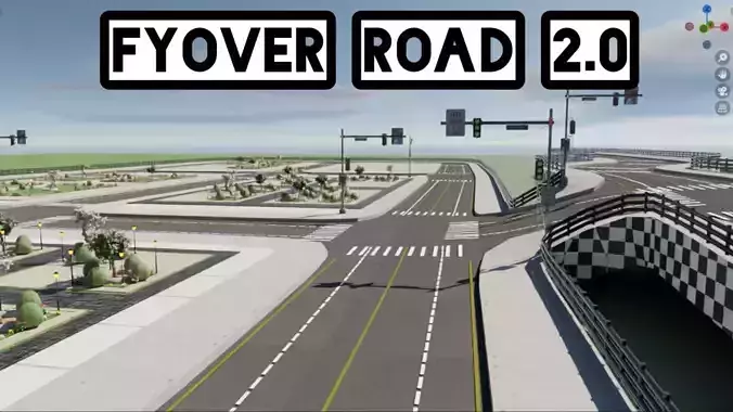 Road generator Low-poly 3D model