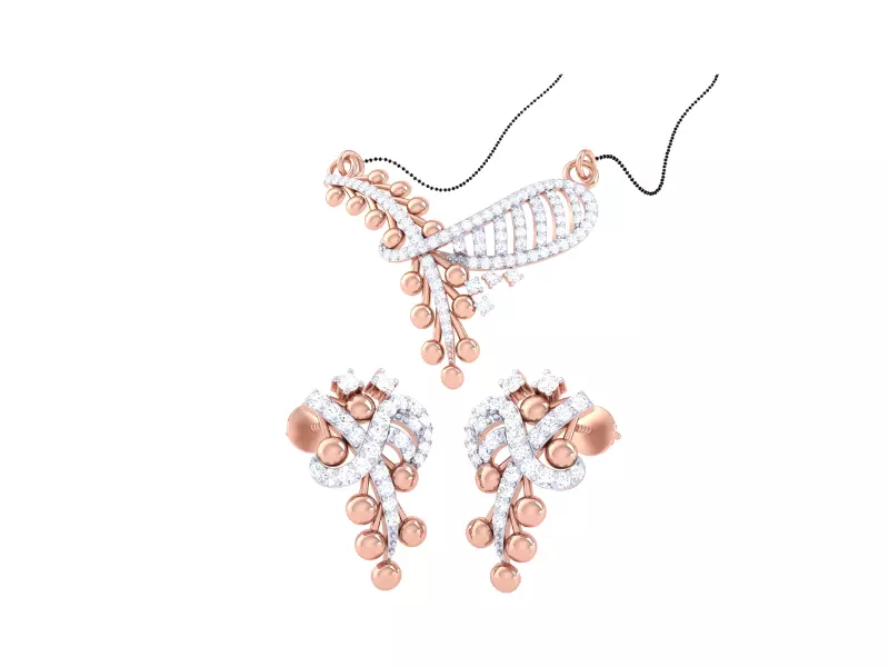 Earring Necklace Set 3dm STL OBJ FBX Renders Details 3D print model_0