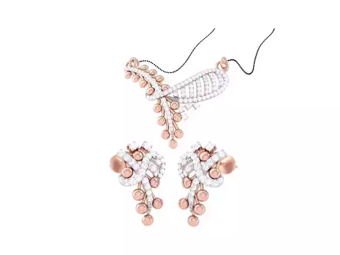 Earring Necklace Set 3dm STL OBJ FBX Renders Details