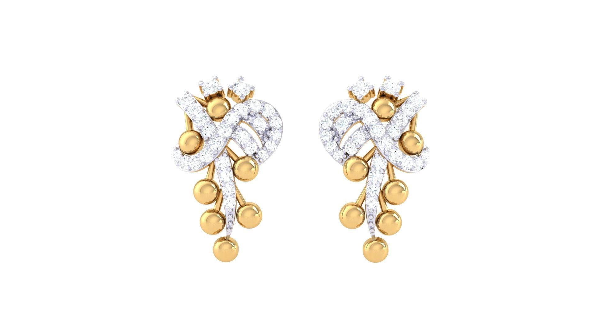 Earring Necklace Set 3dm STL OBJ FBX Renders Details 3D print model_4