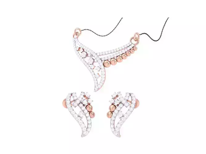 Earring Necklace Set 3dm STL OBJ FBX Renders Details