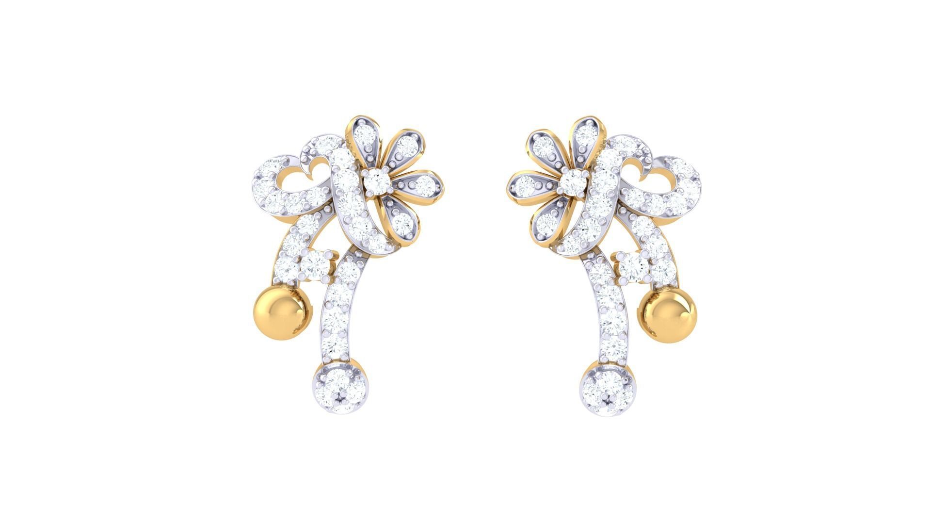 Earring Necklace Set 3dm STL OBJ FBX Renders Details 3D print model_4