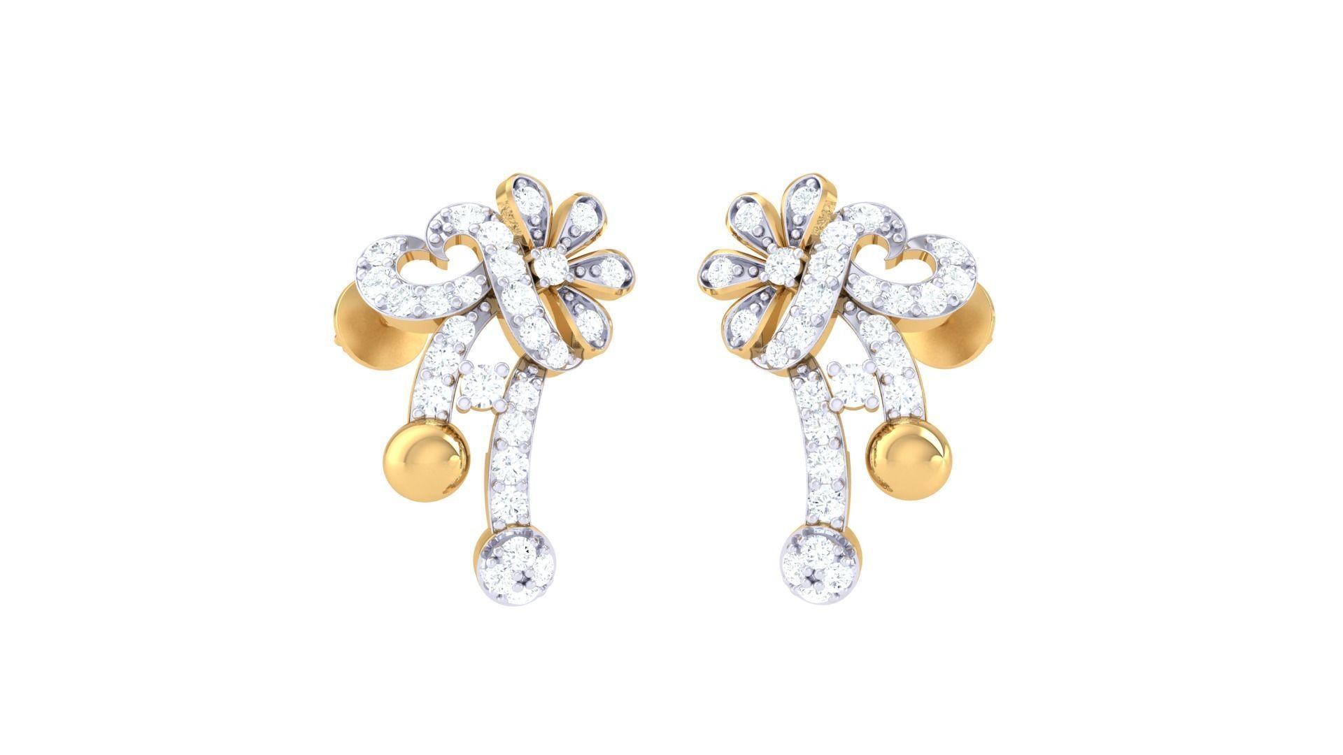 Earring Necklace Set 3dm STL OBJ FBX Renders Details 3D print model_3