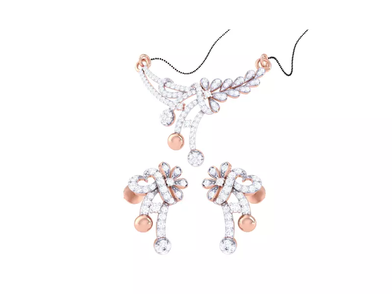 Earring Necklace Set 3dm STL OBJ FBX Renders Details 3D print model_0