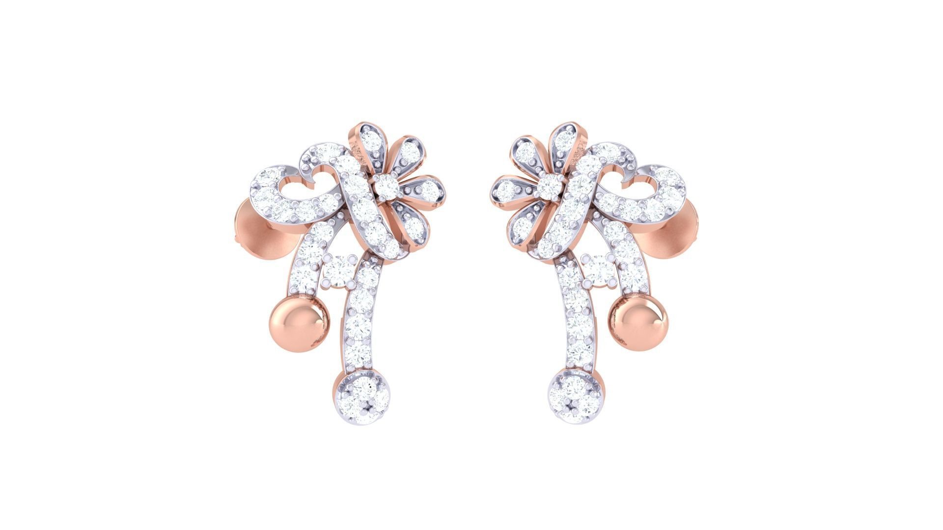 Earring Necklace Set 3dm STL OBJ FBX Renders Details 3D print model_1