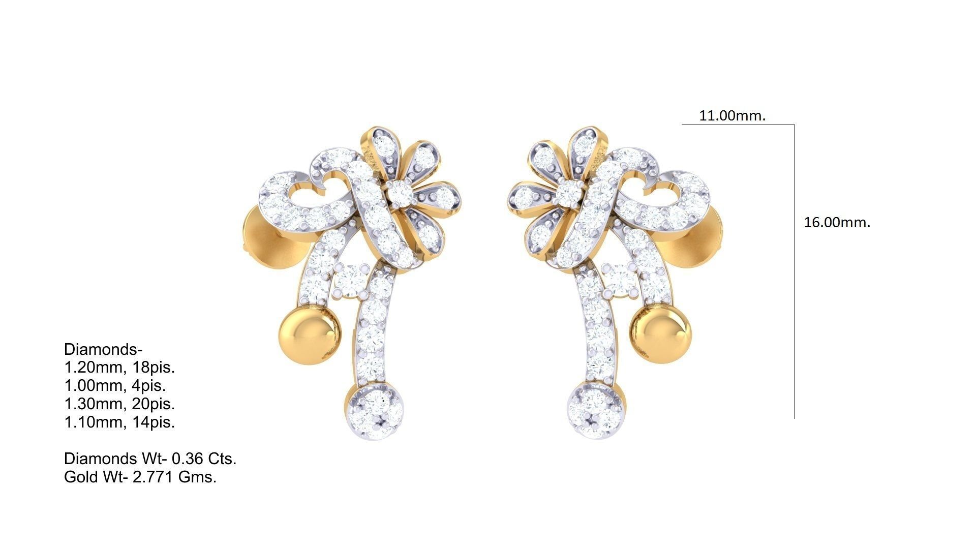 Earring Necklace Set 3dm STL OBJ FBX Renders Details 3D print model_2