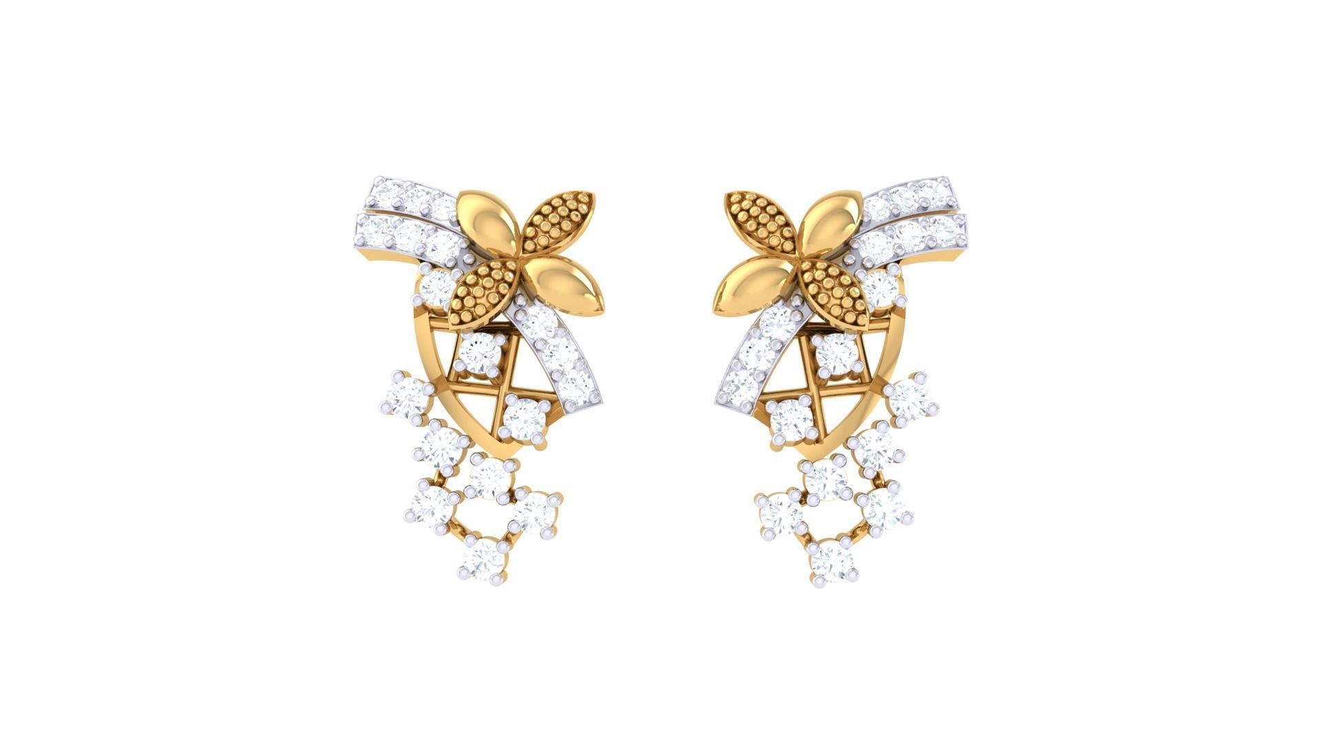 Earring Necklace Set 3dm STL OBJ FBX Renders Details 3D print model_4