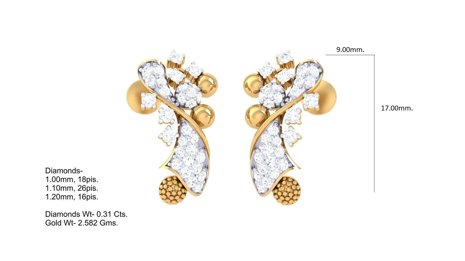 Earring Necklace Set 3dm STL OBJ FBX Renders Details 3D print model_2