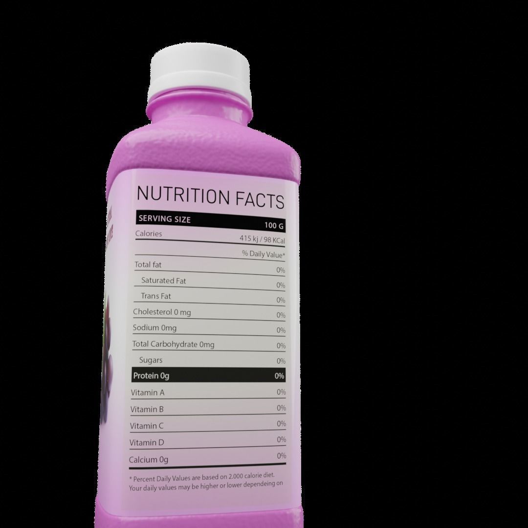 Grape Juice Bottle 3D model_5