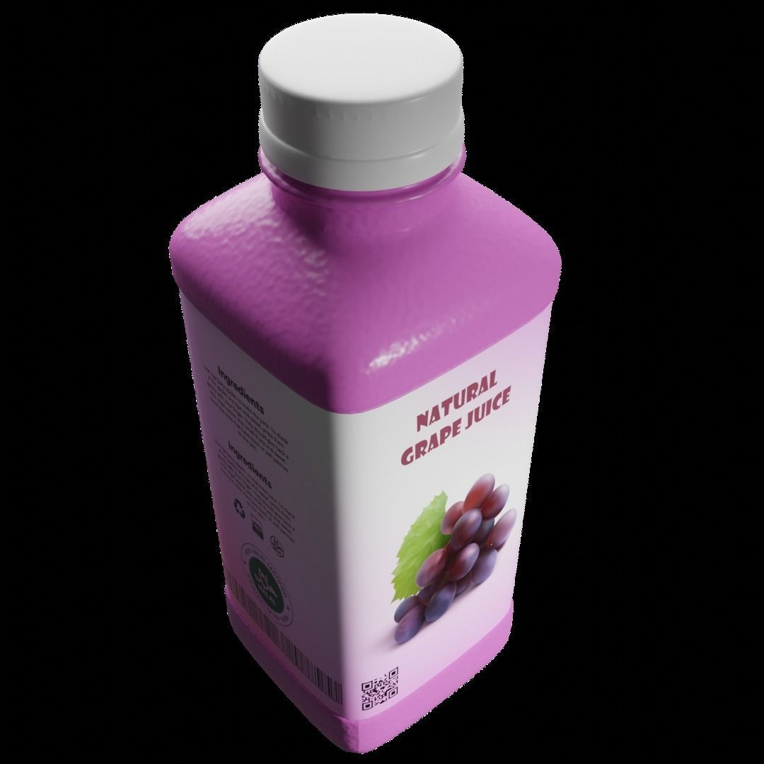 Grape Juice Bottle 3D model_3