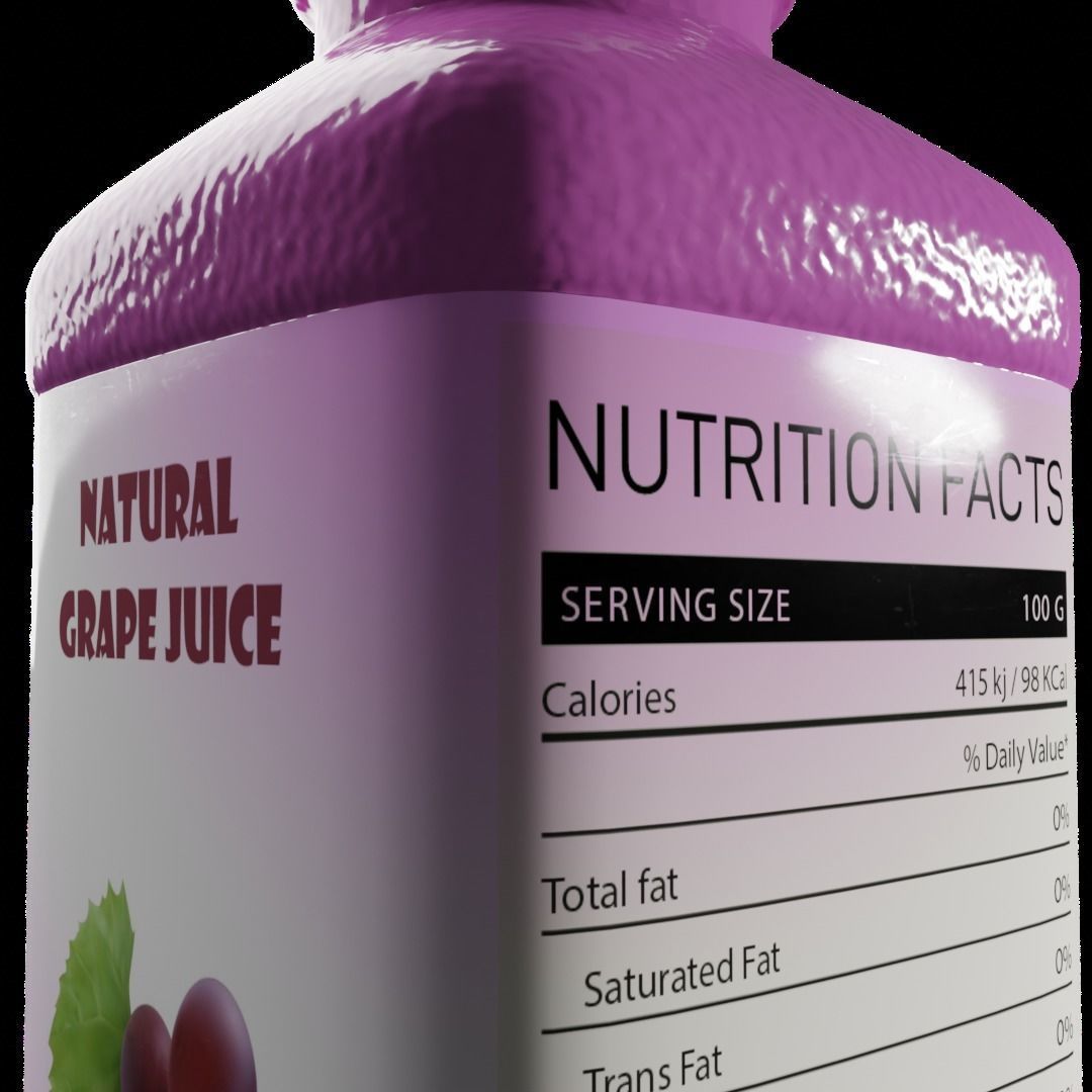 Grape Juice Bottle 3D model_1