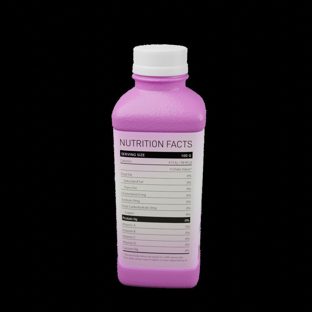 Grape Juice Bottle 3D model_6