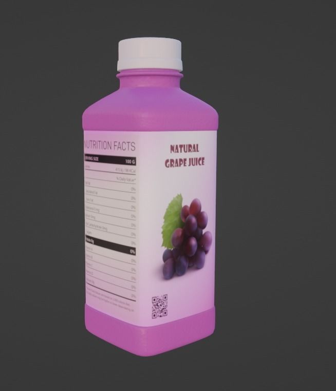 Grape Juice Bottle 3D model_4