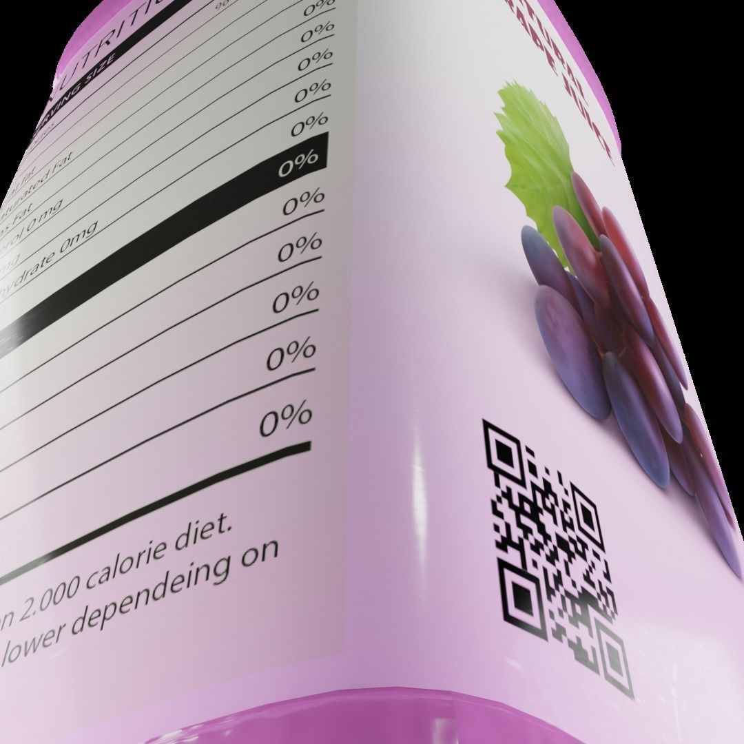 Grape Juice Bottle 3D model_7