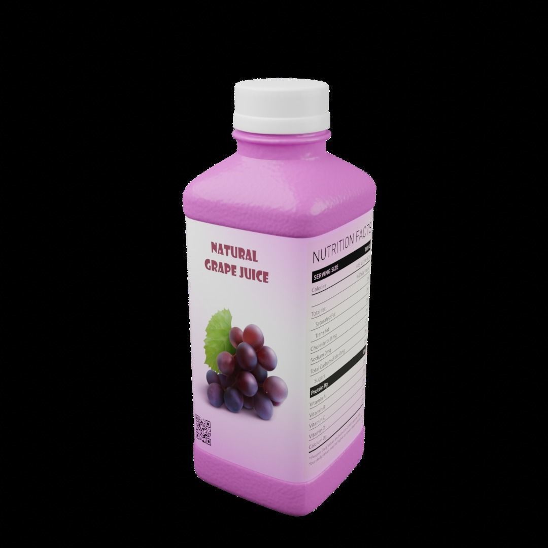 Grape Juice Bottle 3D model_2