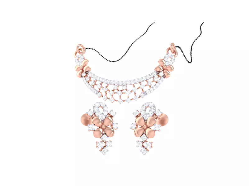 Earring Necklace Set 3dm STL OBJ FBX Renders Details 3D print model_0