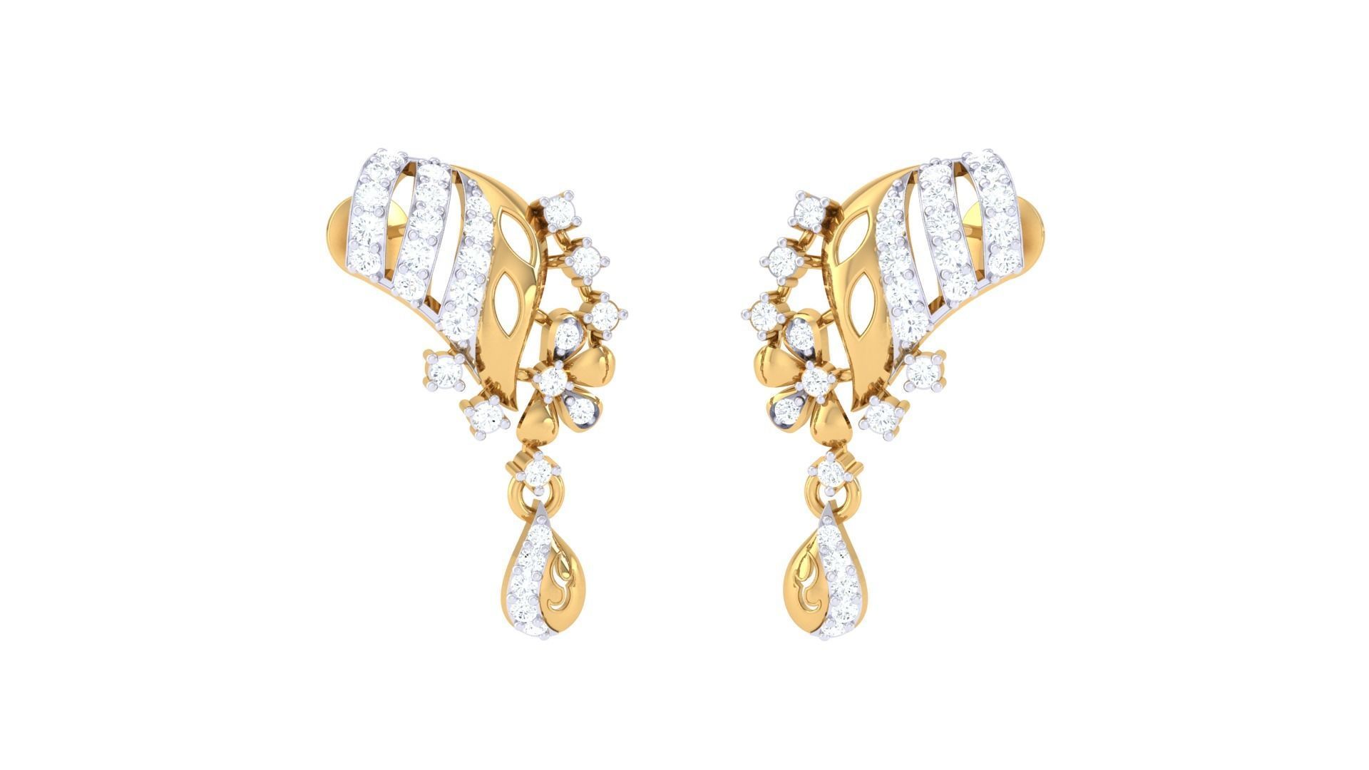 Earring Necklace Set 3dm STL OBJ FBX Renders Details 3D print model_3