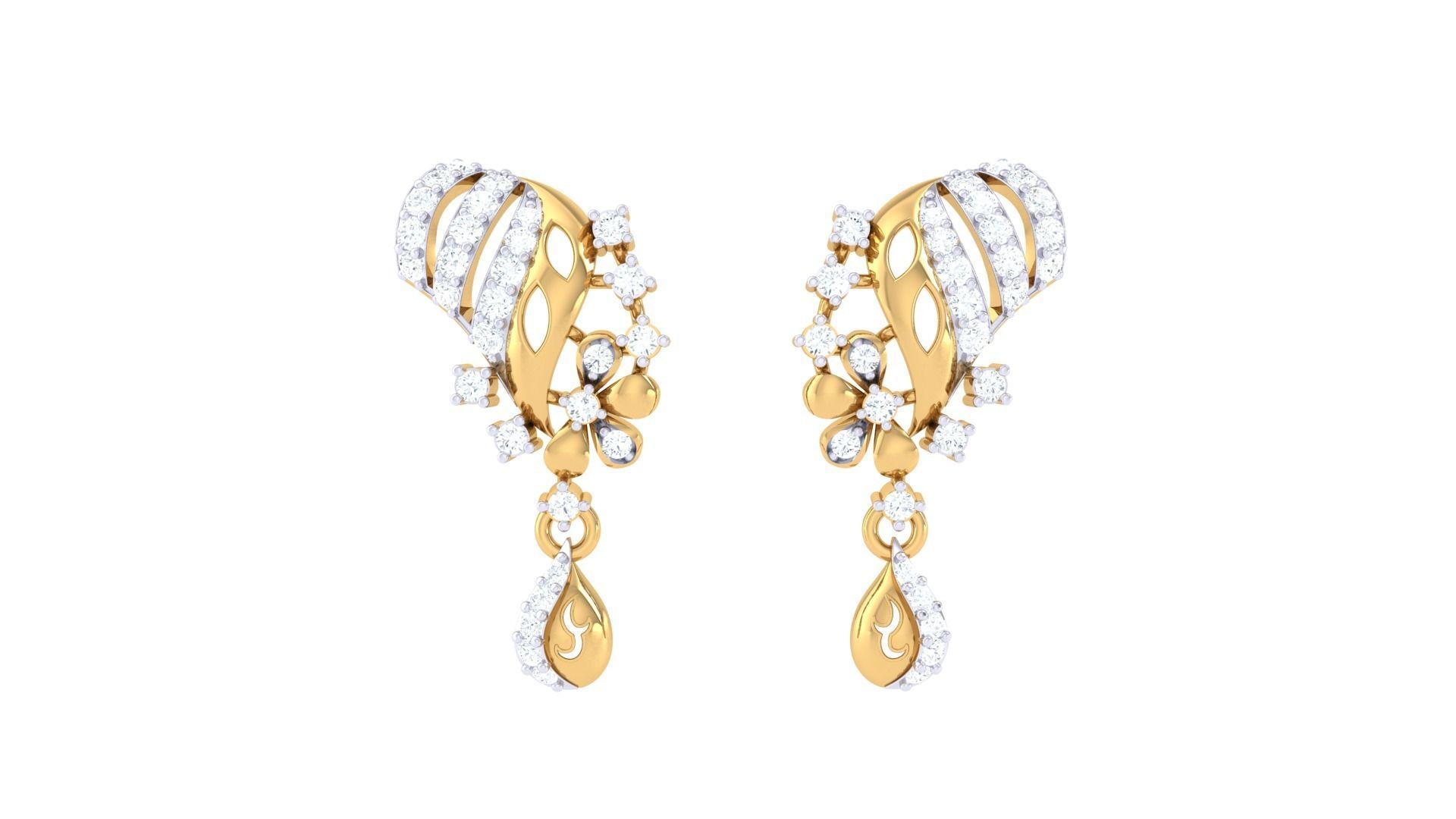 Earring Necklace Set 3dm STL OBJ FBX Renders Details 3D print model_10