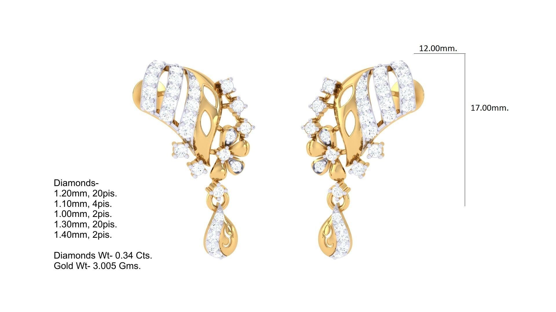 Earring Necklace Set 3dm STL OBJ FBX Renders Details 3D print model_2