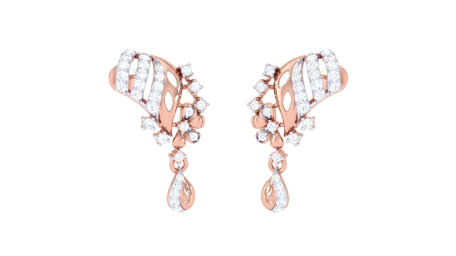 Earring Necklace Set 3dm STL OBJ FBX Renders Details 3D print model_8