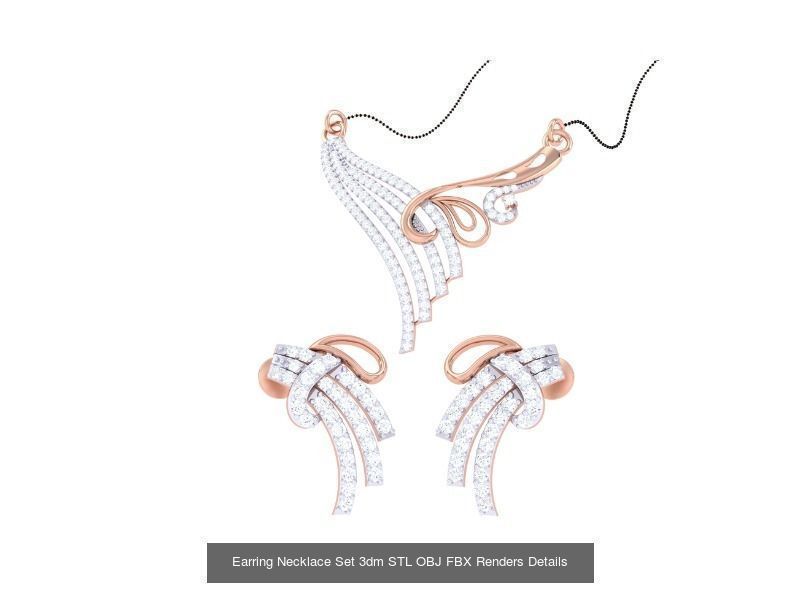 49 Earring Necklace Set 3dm STL OBJ Renders Details Collection _42