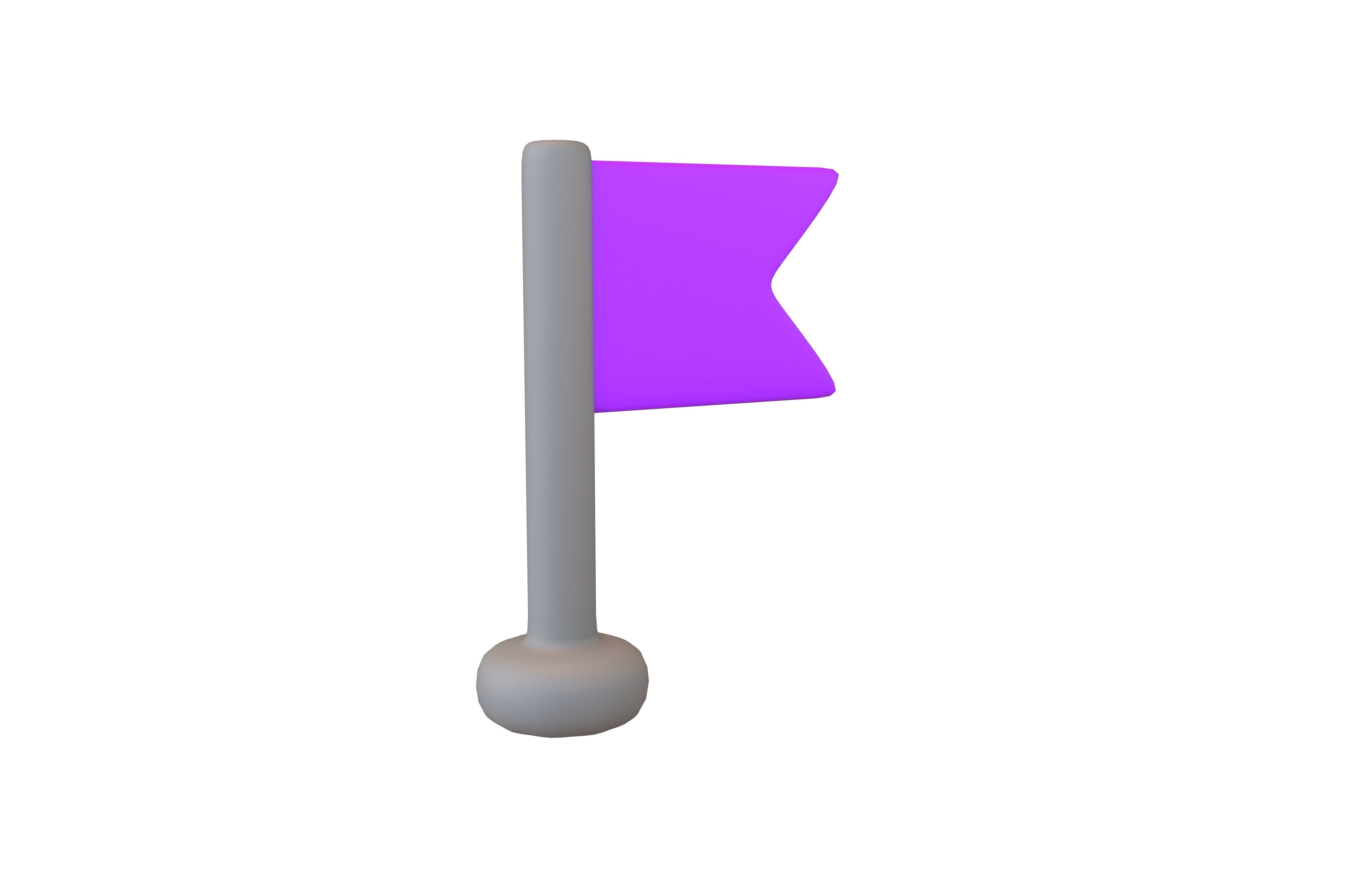 Location Flag v1 006 Low-poly 3D model_3