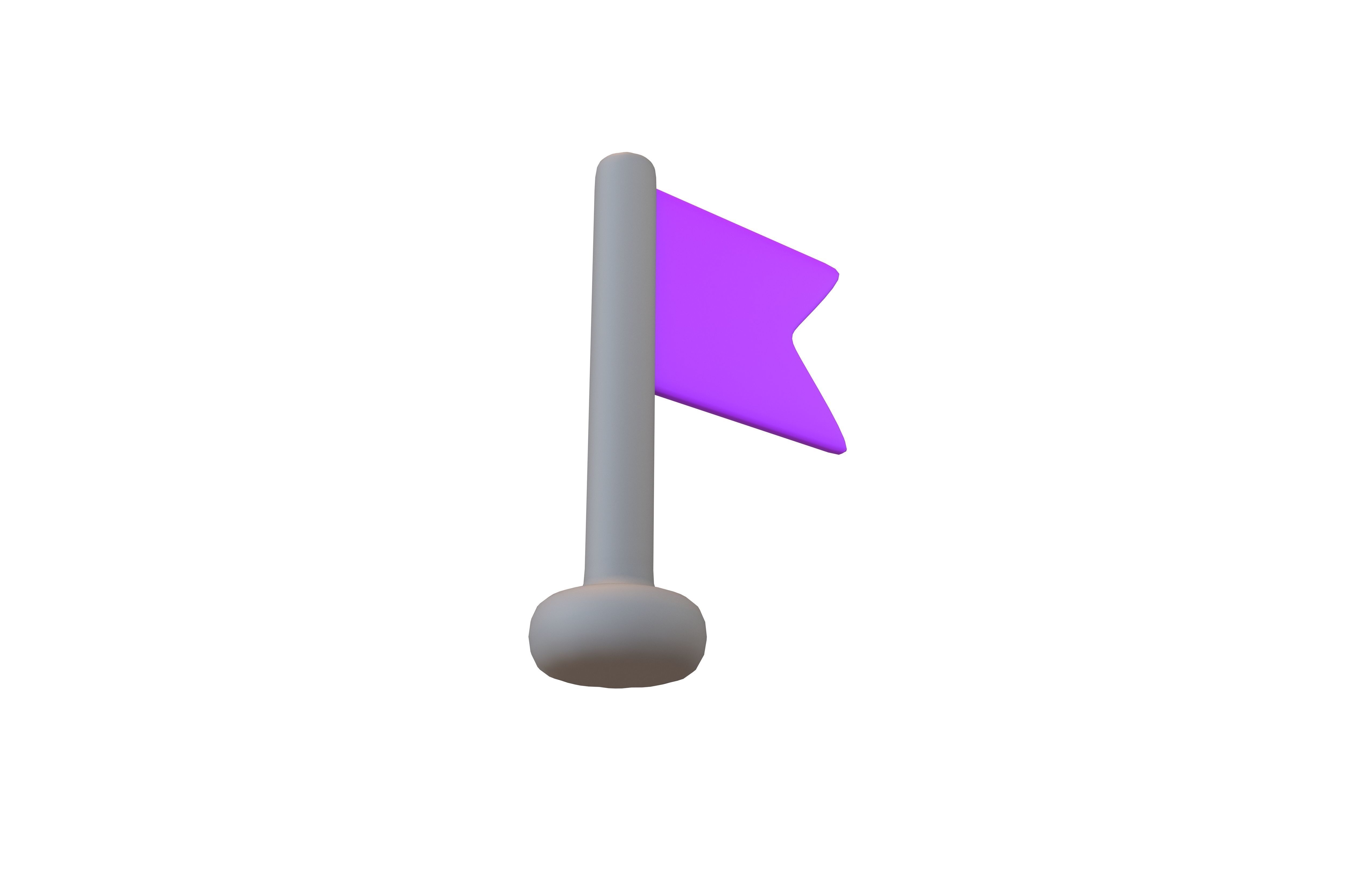 Location Flag v1 006 Low-poly 3D model_2