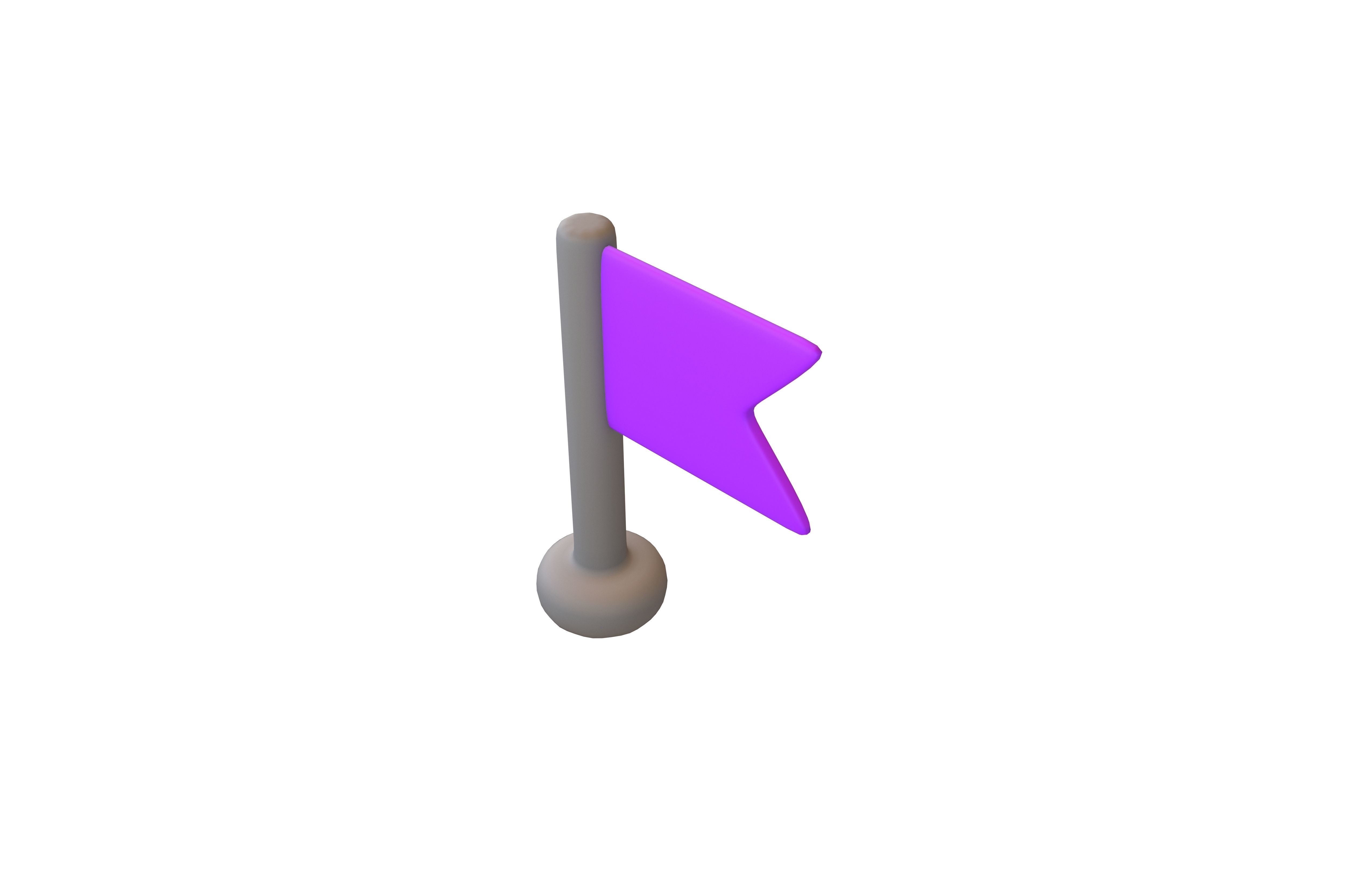 Location Flag v1 006 Low-poly 3D model_1
