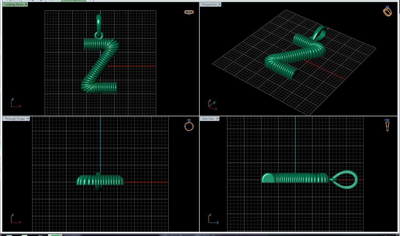 Z Pendant gold plated letter charms 3D print model_1