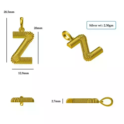 Z Pendant gold plated letter charms
