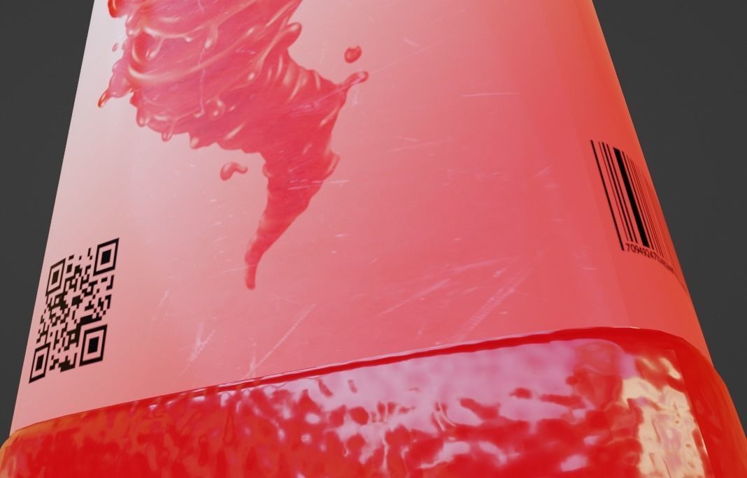 Watermelon Juice Bottle 3D model_3