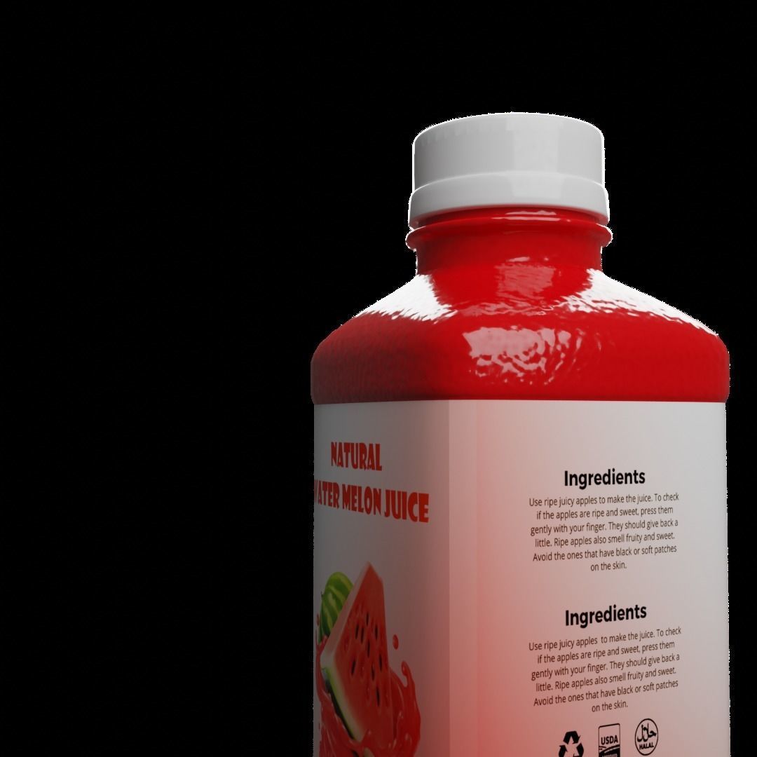 Watermelon Juice Bottle 3D model_5