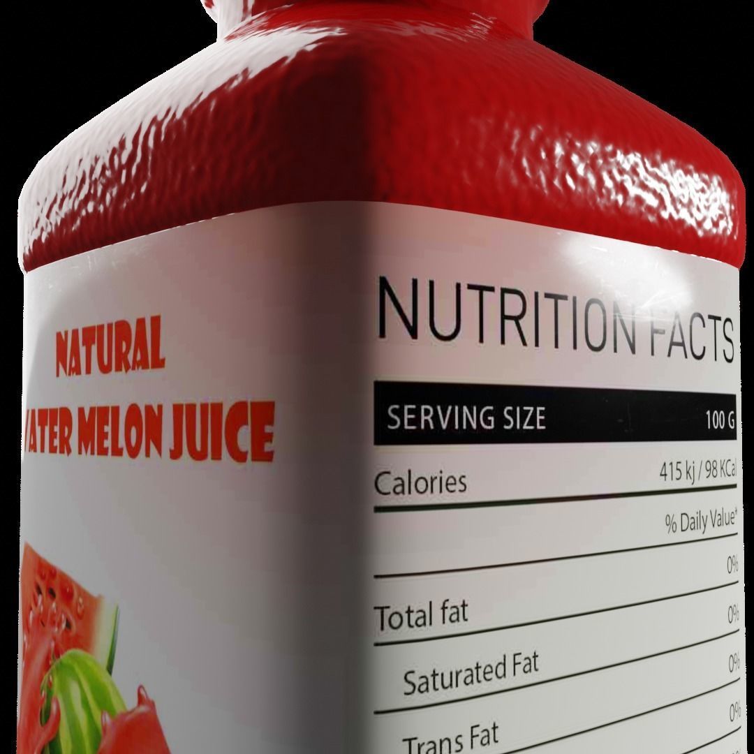 Watermelon Juice Bottle 3D model_4