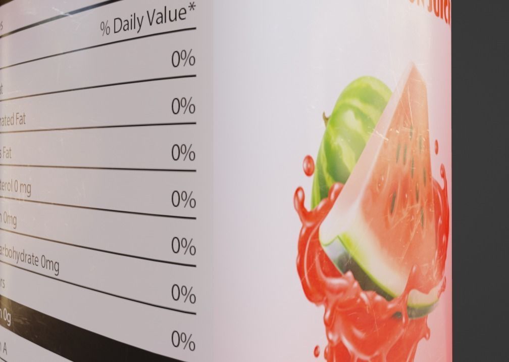 Watermelon Juice Bottle 3D model_1