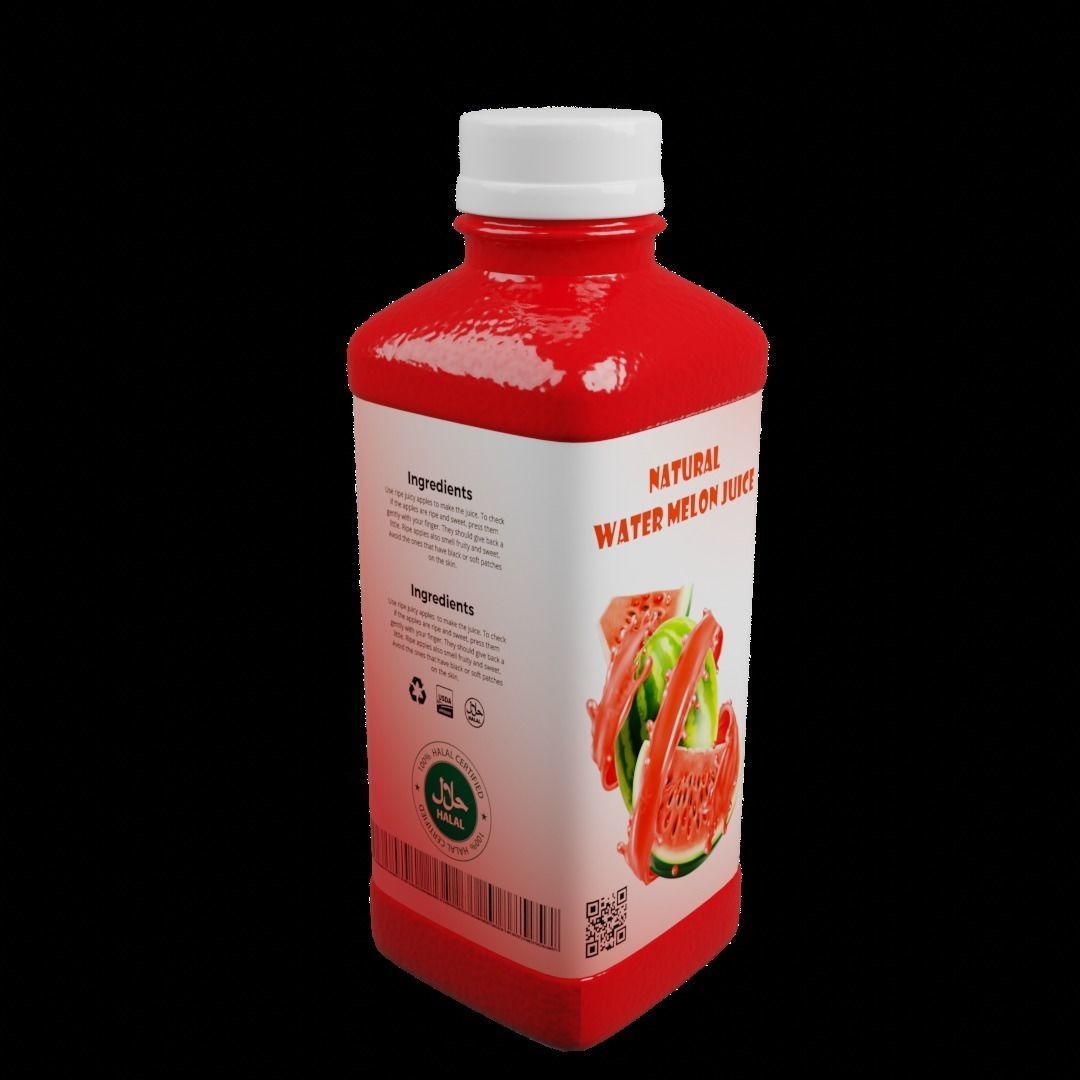 Watermelon Juice Bottle 3D model_14