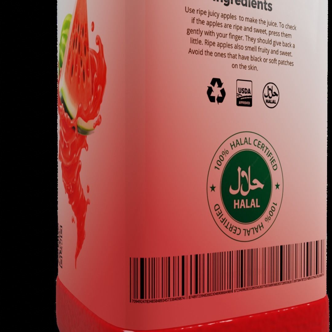 Watermelon Juice Bottle 3D model_13