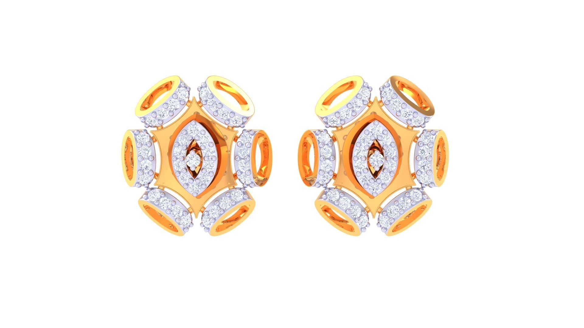 Earring Pendant Set 3dm STL OBJ FBX Renders Details 3D print model_3