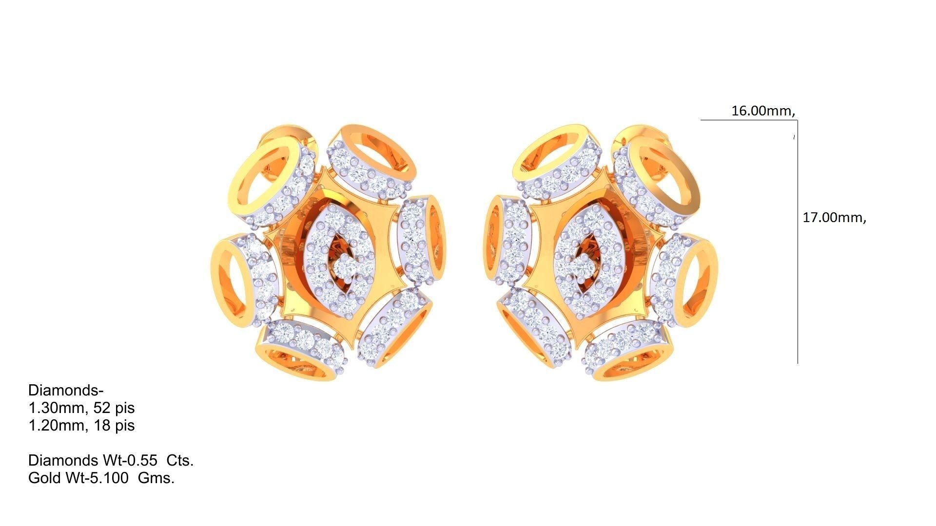 Earring Pendant Set 3dm STL OBJ FBX Renders Details 3D print model_2