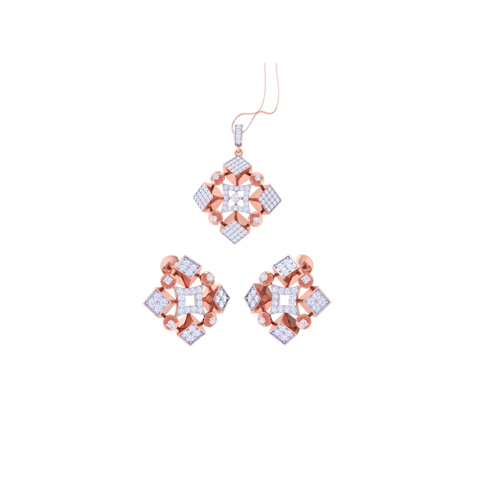 Earring Pendant Set 3dm STL OBJ FBX Renders Details 3D print model_0