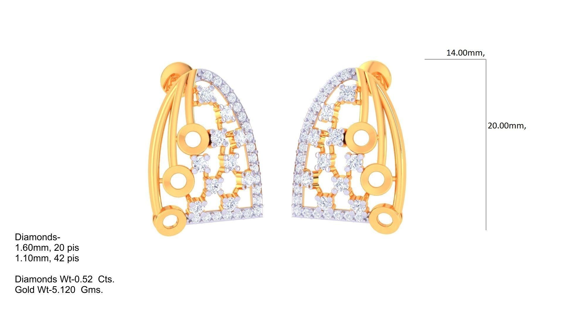 Earring Pendant Set 3dm STL OBJ FBX Renders Details 3D print model_2