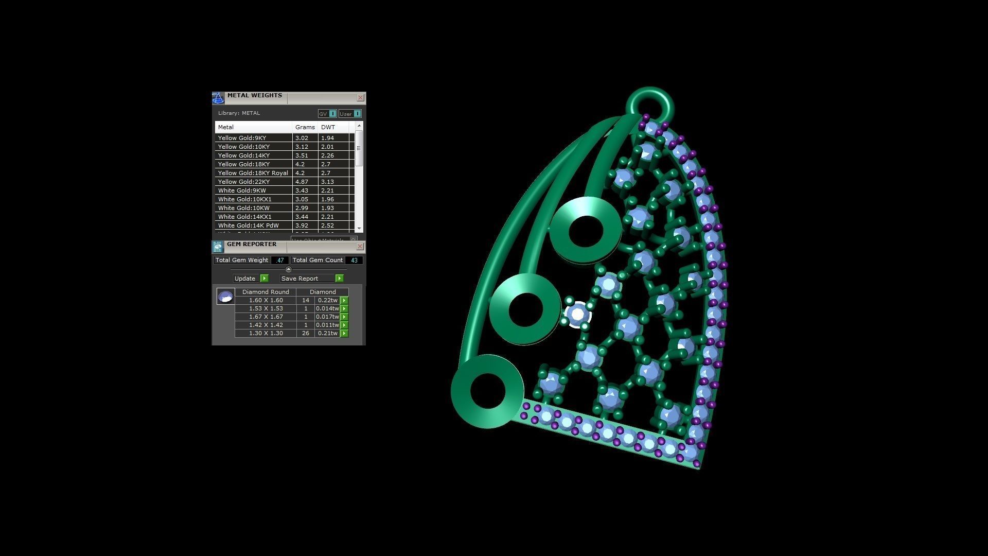 Earring Pendant Set 3dm STL OBJ FBX Renders Details 3D print model_10