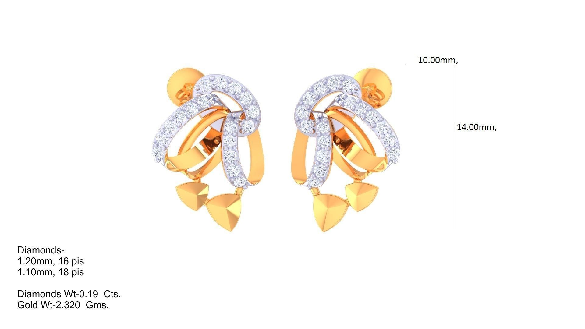 Earring Pendant Set 3dm STL OBJ FBX Renders Details 3D print model_2