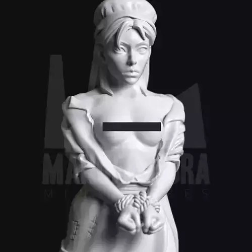 Sub Series 119b - Exposed Farmer Slave Girl With Hat 3D print model