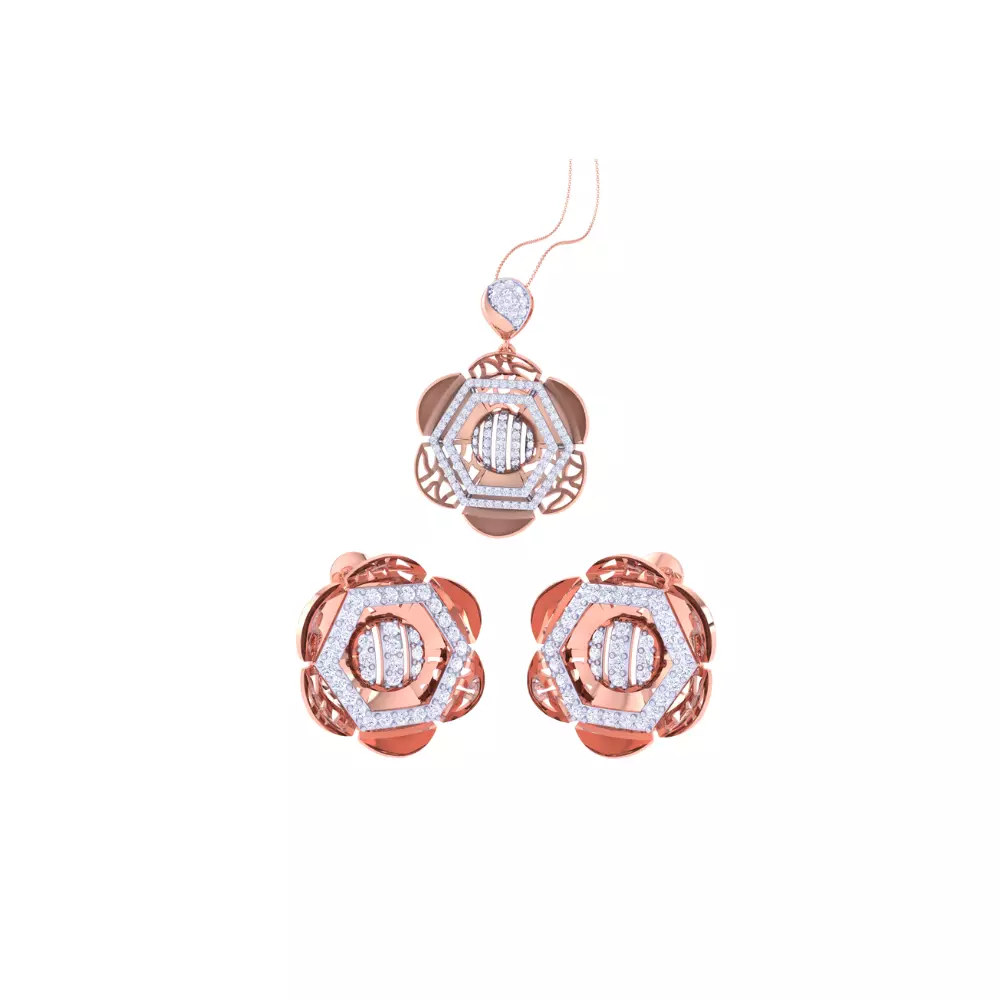 Earring Pendant Set 3dm STL OBJ FBX Renders Details 3D print model_0