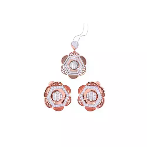 Earring Pendant Set 3dm STL OBJ FBX Renders Details