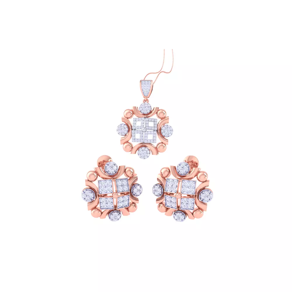 Earring Pendant Set 3dm STL OBJ FBX Renders Details 3D print model_0