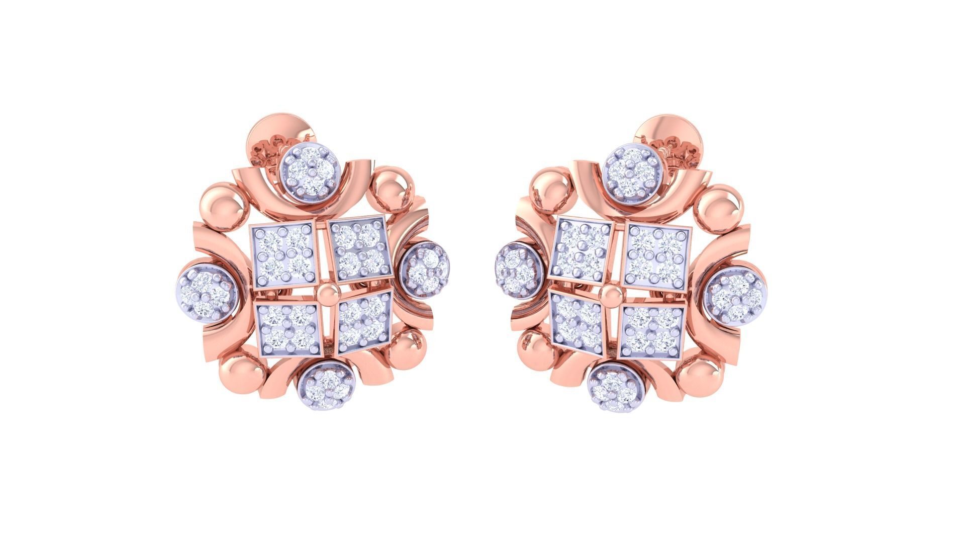 Earring Pendant Set 3dm STL OBJ FBX Renders Details 3D print model_4