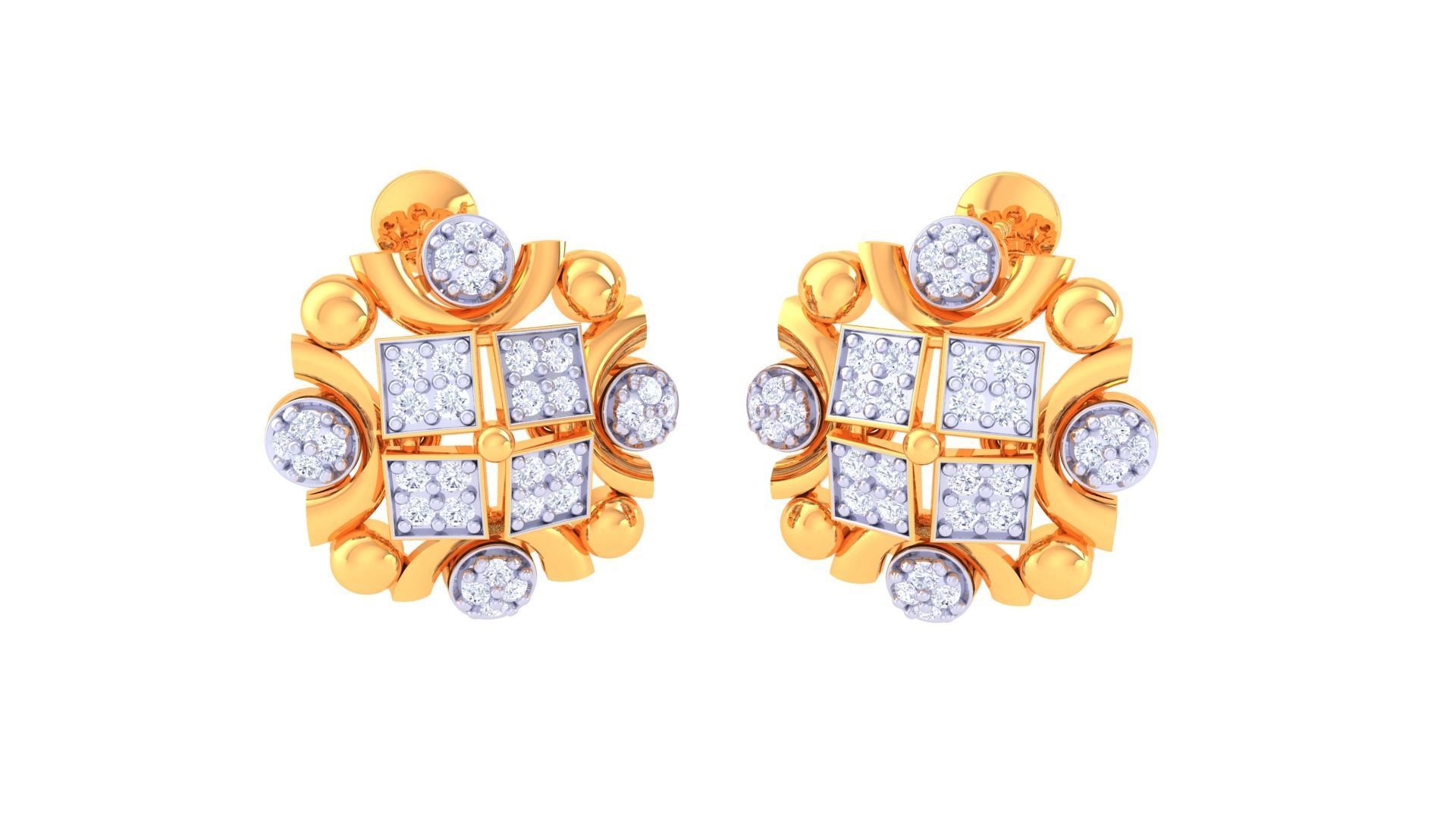 Earring Pendant Set 3dm STL OBJ FBX Renders Details 3D print model_3