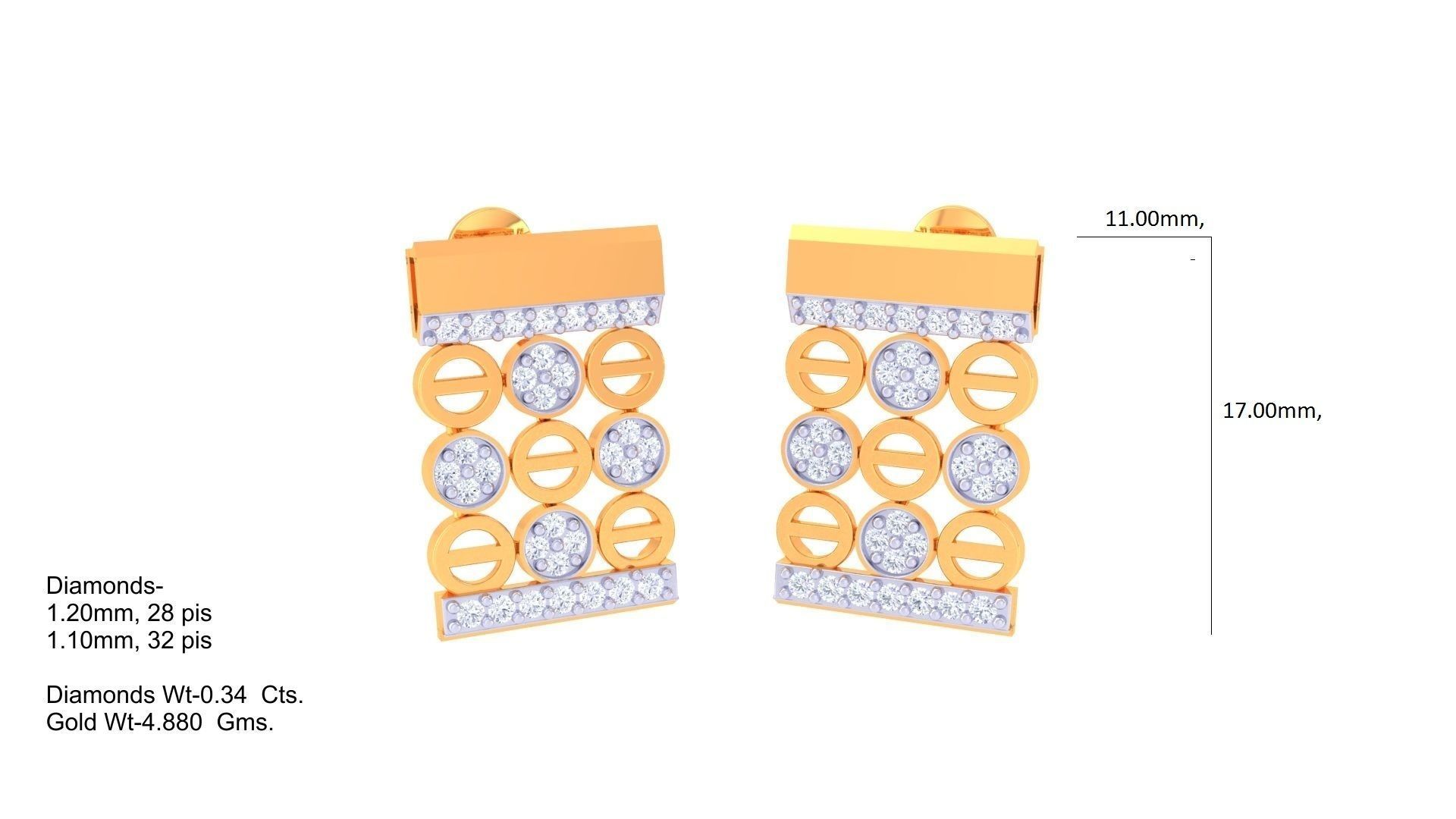 Earring Pendant Set 3dm STL OBJ FBX Renders Details 3D print model_2