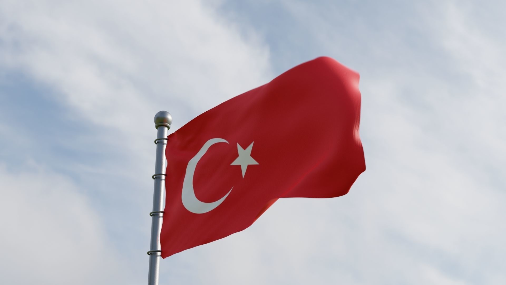 Animated Turkey Flags  3D model_1